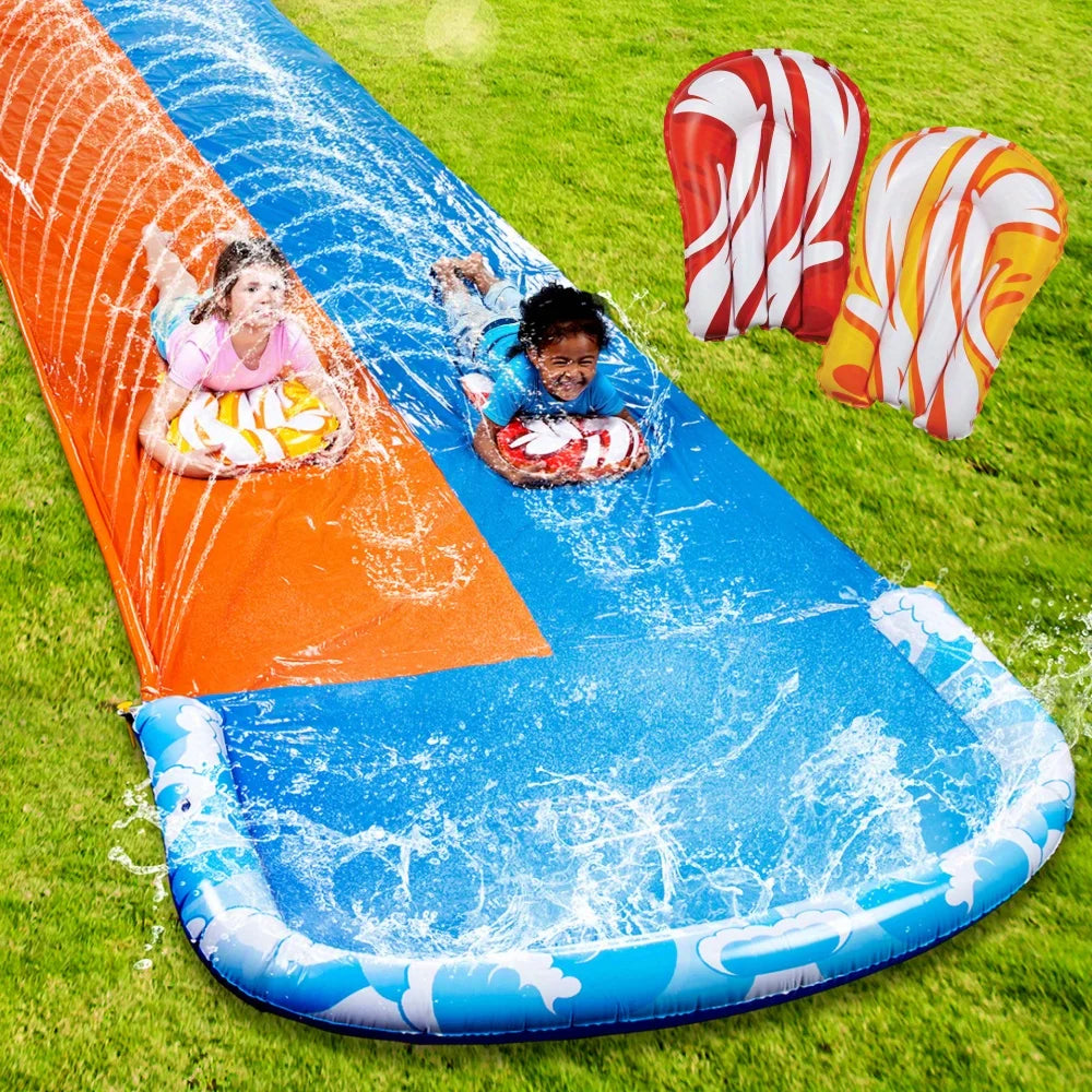 32.5ft Mega Inflatable Water Slide with Dual Racing Lanes 2 Splash Sprayer Outdoor