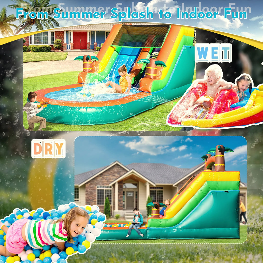 21ft Giant Commercial PVC Inflatable Water Slide Bounce House Pool With Blower Children's playground